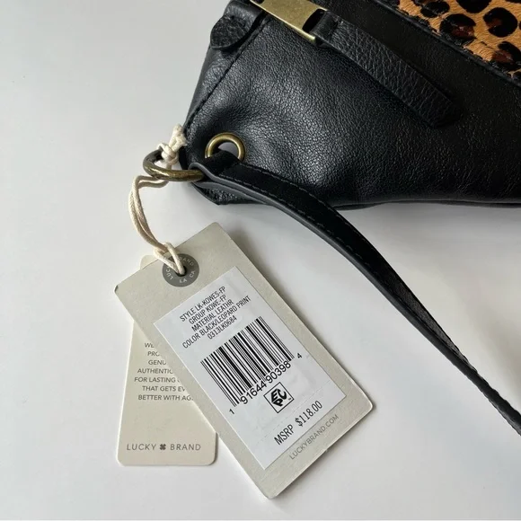 SOLD❗️ Lucky Brand Kowes Belt Bum Bag Fanny Pack Leopard Leather Crossbody NWT - Picture 8 of 12